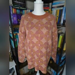 Free People Malibu Printed Oversized Sweater